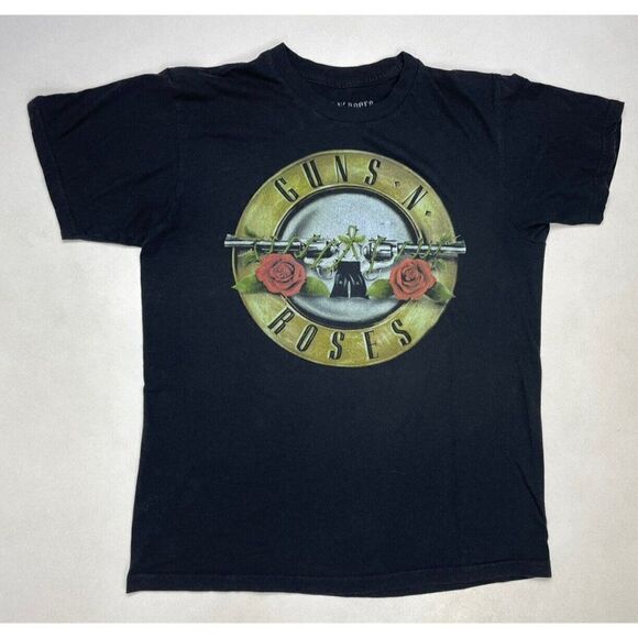 Guns N Roses Logo Graphic T-shirt Women Medium Black Short Sleeve Music - Picture 1 of 5